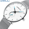 CRRJU Fashion Mens Watches Top Brand Luxury Quartz Watch Men Casual Slim Mesh Steel Waterproof Sport Watch Relogio Masculino