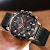 2019 New LIGE Blue Casual Mesh Belt Fashion Quartz Gold Watch Mens Watches Top Brand Luxury Waterproof Clock Relogio Masculino