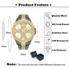 MISSFOX 51MM Oversized Big Dial Luxury Watch Men Diamond Accented Case With 5 Quartz Movt Analog Male Gold Business Wrist Watch