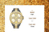 MISSFOX 51MM Oversized Big Dial Luxury Watch Men Diamond Accented Case With 5 Quartz Movt Analog Male Gold Business Wrist Watch