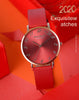 Luxury Watch Women 2020 New Fashion Red Leather Strap Wrist Watch Ladies Dress Quartz Clock Waterproof Arabic Relogio Feminino