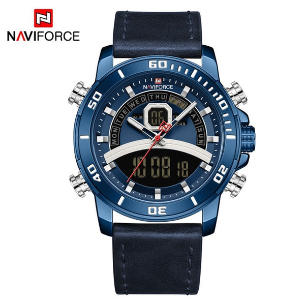 NAVIFORCE Men Sports Watches Military Luminous Digital Quartz Wristwatch Male Luxury Gold 30M Waterproof Clock Relogio Masculino