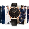 2020 relogio masculino watches men Fashion Sport Stainless Steel Case Leather Band watch Quartz Business Wristwatch reloj hombre