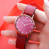 Luxury Watch Women 2020 New Fashion Red Leather Strap Wrist Watch Ladies Dress Quartz Clock Waterproof Arabic Relogio Feminino