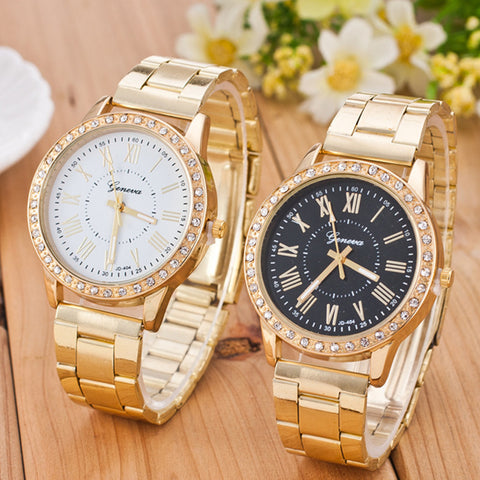 Year New Women Watches Luxury Gold Quartz Watch Stainless Steel Rhinestone Women's Watches Relogio Feminino Clock Reloj Mujer